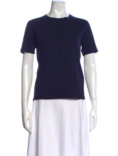 Pre-owned Sézane Crew Neck Short Sleeve T-shirt In Blue