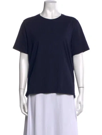 Pre-owned Sézane Crew Neck Short Sleeve T-shirt In Blue