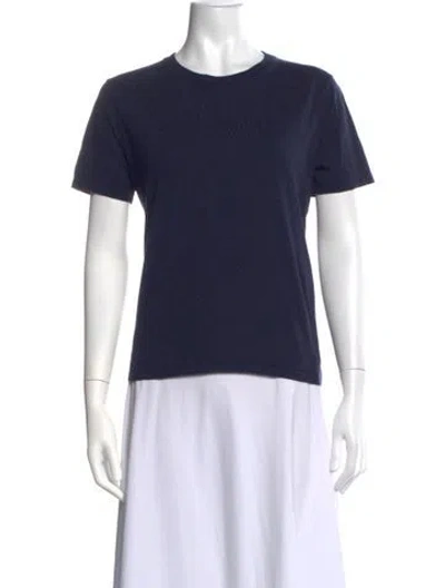 Pre-owned Sézane Crew Neck Short Sleeve T-shirt In Blue