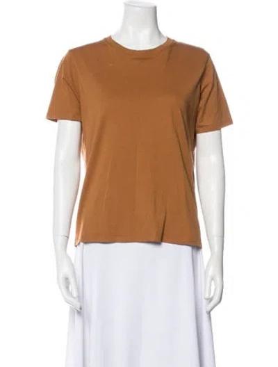 Pre-owned Sézane Crew Neck Short Sleeve T-shirt In Brown