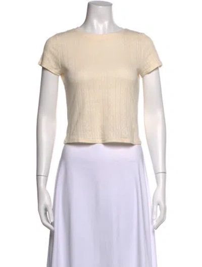 Pre-owned Sézane Crew Neck Short Sleeve T-shirt In Neutral