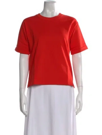 Pre-owned Sézane Crew Neck Short Sleeve T-shirt In Orange