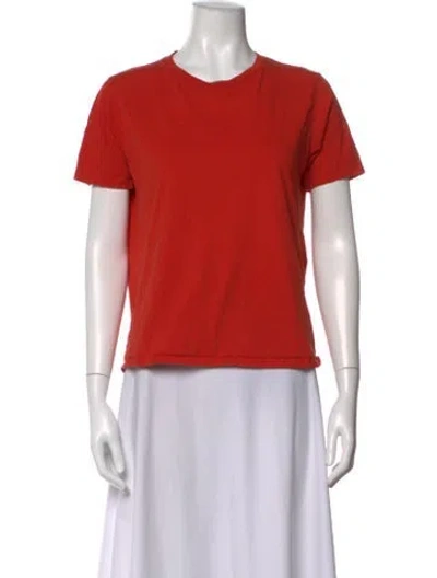 Pre-owned Sézane Crew Neck Short Sleeve T-shirt In Orange