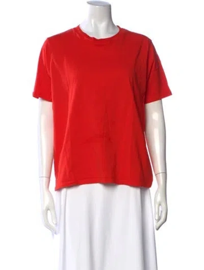 Pre-owned Sézane Crew Neck Short Sleeve T-shirt In Orange/red