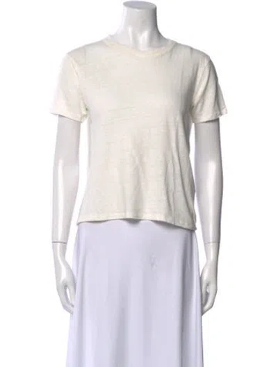 Pre-owned Sézane Crew Neck Short Sleeve T-shirt In White