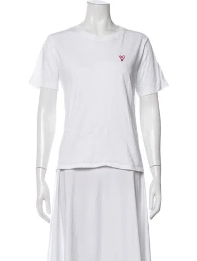 Pre-owned Sézane Crew Neck Short Sleeve T-shirt In White