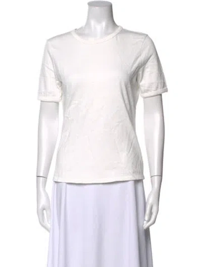 Pre-owned Sézane Crew Neck Short Sleeve T-shirt In White