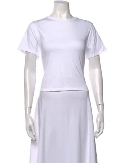 Pre-owned Sézane Crew Neck Short Sleeve T-shirt In White