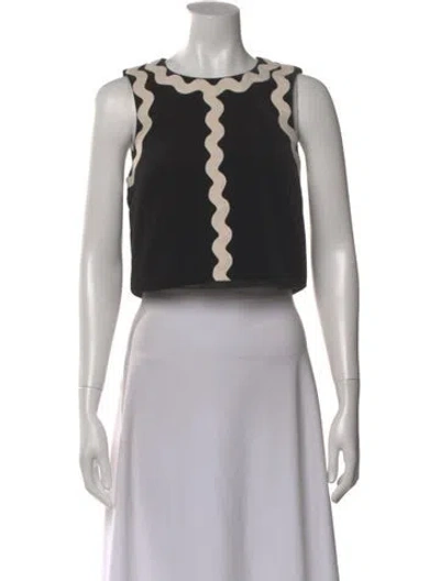 Pre-owned Sézane Crew Neck Sleeveless Crop Top In Gray