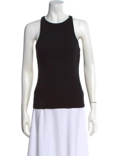 Pre-owned Sézane Crew Neck Sleeveless Top In Black