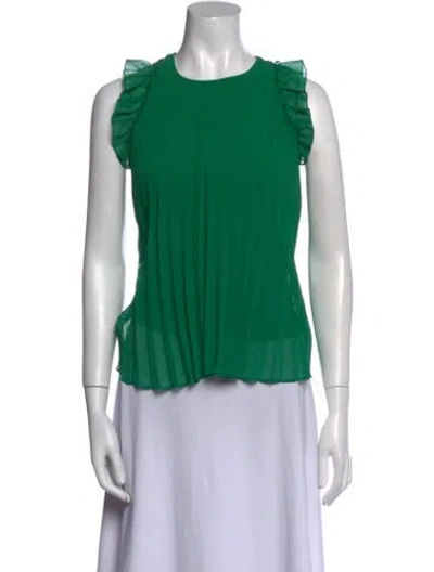 Pre-owned Sézane Crew Neck Sleeveless Top In Green
