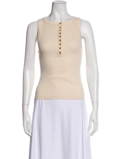Pre-owned Sézane Crew Neck Sleeveless Top In Neutral