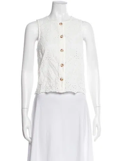 Pre-owned Sézane Crew Neck Sleeveless Top In Neutral