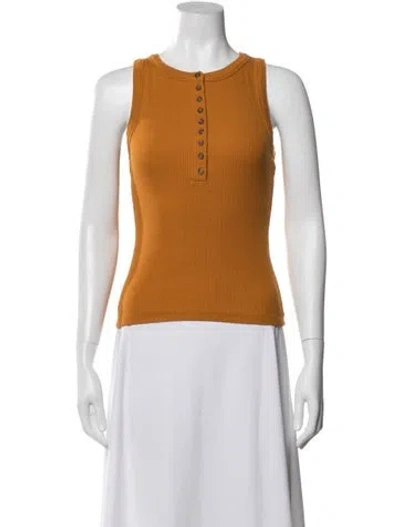 Pre-owned Sézane Crew Neck Sleeveless Top In Orange