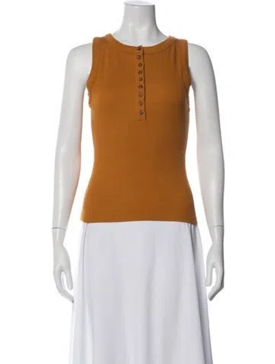 Pre-owned Sézane Crew Neck Sleeveless Top In Orange