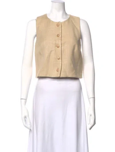 Pre-owned Sézane Crew Neck Sleeveless Top W/ Tags In White