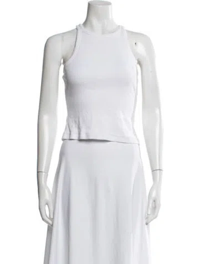 Pre-owned Sézane Crew Neck Sleeveless Top In White