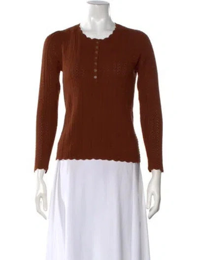 Pre-owned Sézane Crew Neck Sweater In Brown