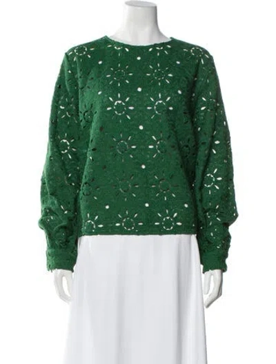 Pre-owned Sézane Crew Neck Sweater In Green