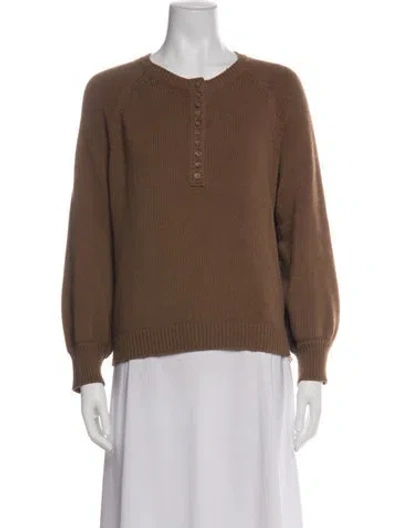 Pre-owned Sézane Crew Neck Sweater In Green