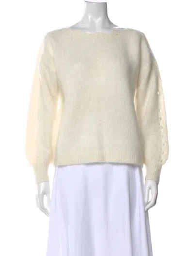 Pre-owned Sézane Crew Neck Sweater In White