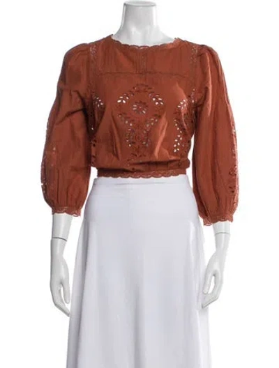 Pre-owned Sézane Crew Neck Three-quarter Sleeve Blouse W/ Tags In Multi