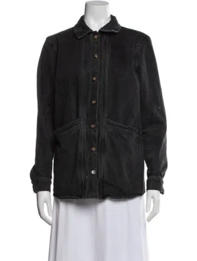 Pre-owned Sézane Denim Jacket In Black