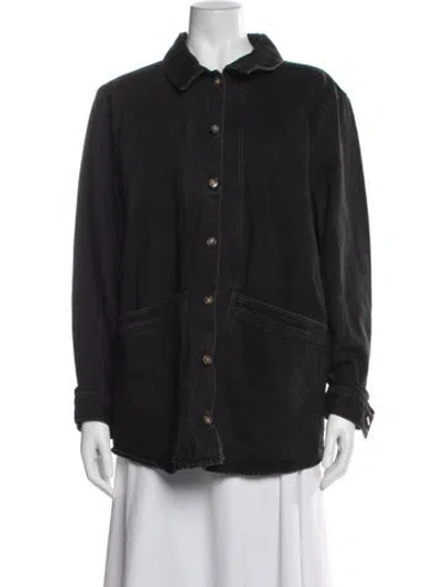 Pre-owned Sézane Denim Jacket In Black