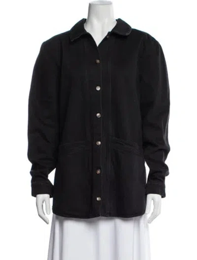 Pre-owned Sézane Denim Jacket In Black