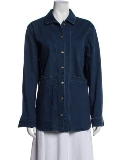 Pre-owned Sézane Denim Jacket In Blue
