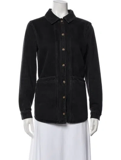 Pre-owned Sézane Denim Jacket In Gray