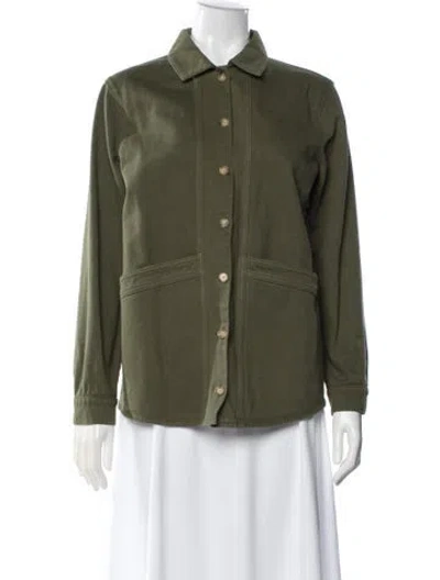 Pre-owned Sézane Denim Jacket In Green