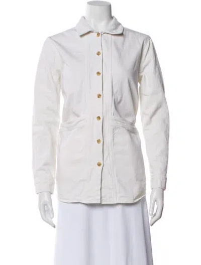 Pre-owned Sézane Denim Jacket In White