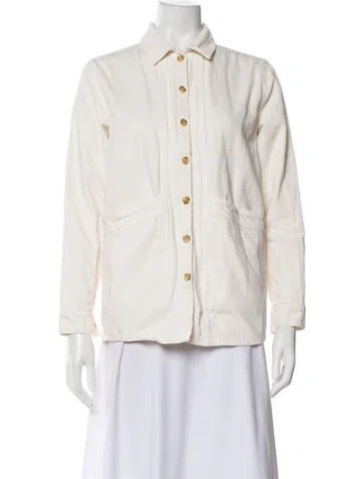 Pre-owned Sézane Denim Jacket In White