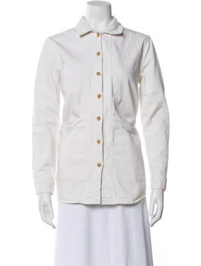Pre-owned Sézane Denim Jacket In White