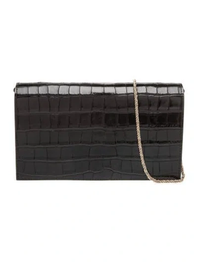 Pre-owned Sézane Embossed Leather Shoulder Bag In Black