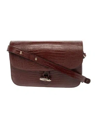 Pre-owned Sézane Embossed Leather Shoulder Bag In Burgundy
