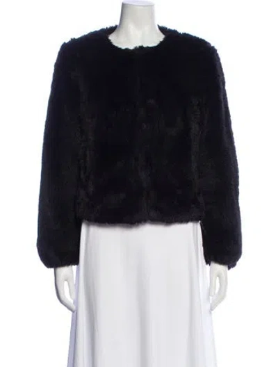 Pre-owned Sézane Faux Fur Faux Fur Jacket In Gray