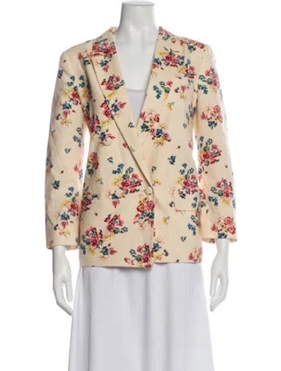 Pre-owned Sézane Floral Print Blazer In Neutral