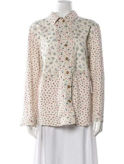 Pre-owned Sézane Floral Print Blazer In Neutral