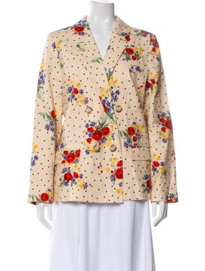 Pre-owned Sézane Floral Print Blazer In Neutral