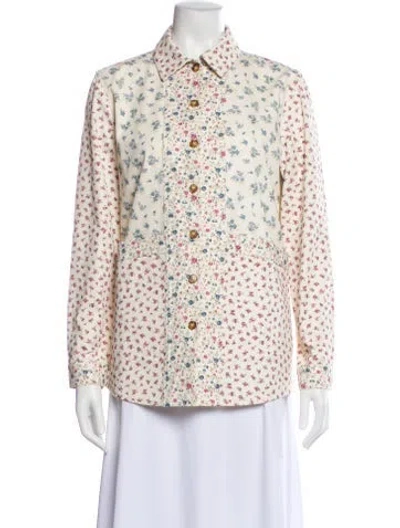 Pre-owned Sézane Floral Print Blazer In Neutral