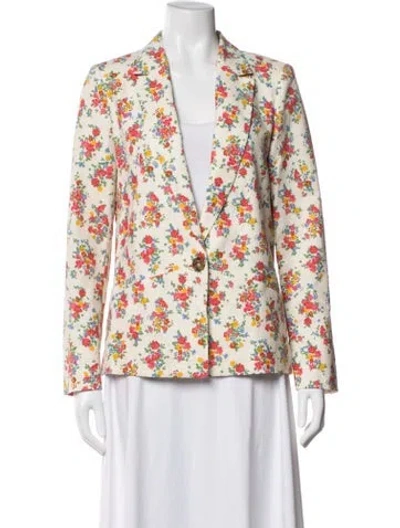 Pre-owned Sézane Floral Print Blazer In Neutrals