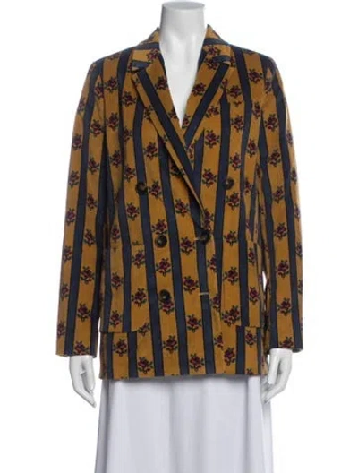 Pre-owned Sézane Floral Print Blazer W/ Tags In Blue