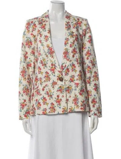 Pre-owned Sézane Floral Print Blazer W/ Tags In Neutral