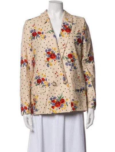 Pre-owned Sézane Floral Print Blazer W/ Tags In Neutrals