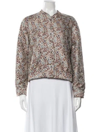 Pre-owned Sézane Floral Print Bomber Jacket In Multicolor