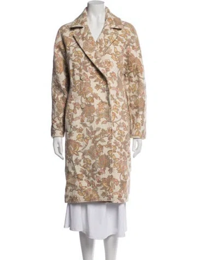 Pre-owned Sézane Floral Print Coat In Neutrals