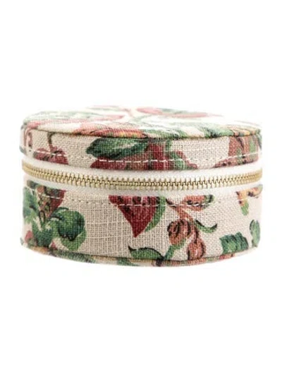 Pre-owned Sézane Floral Print Cosmetic Bag In Neutral