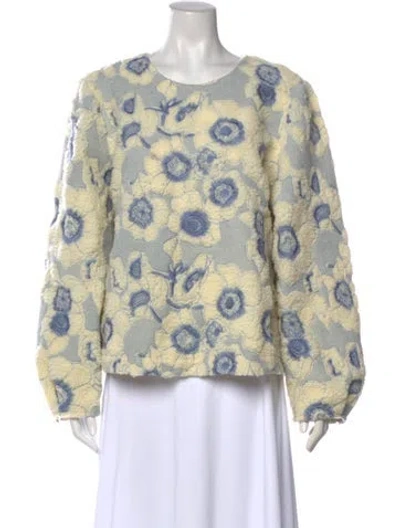 Pre-owned Sézane Floral Print Crew Neck Sweater In Multi